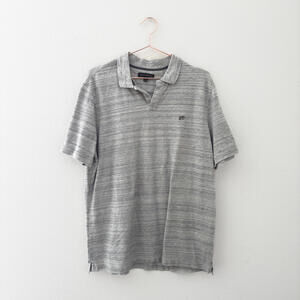 Banana Republic Grey Heathered Short Sleeve Polo Tee XL